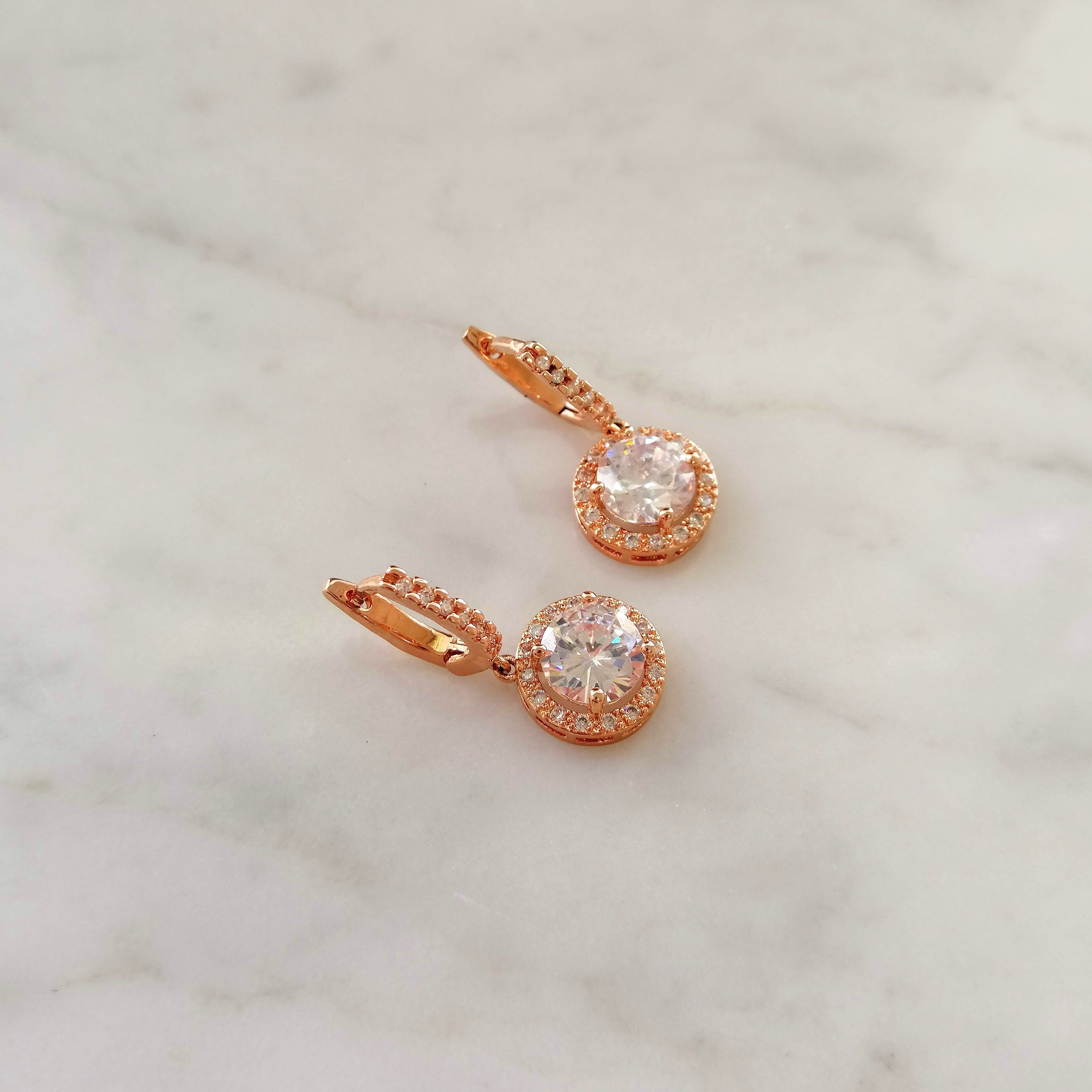 AR451 ARETES ROSA HUGGIES CIRC C/MARCO
