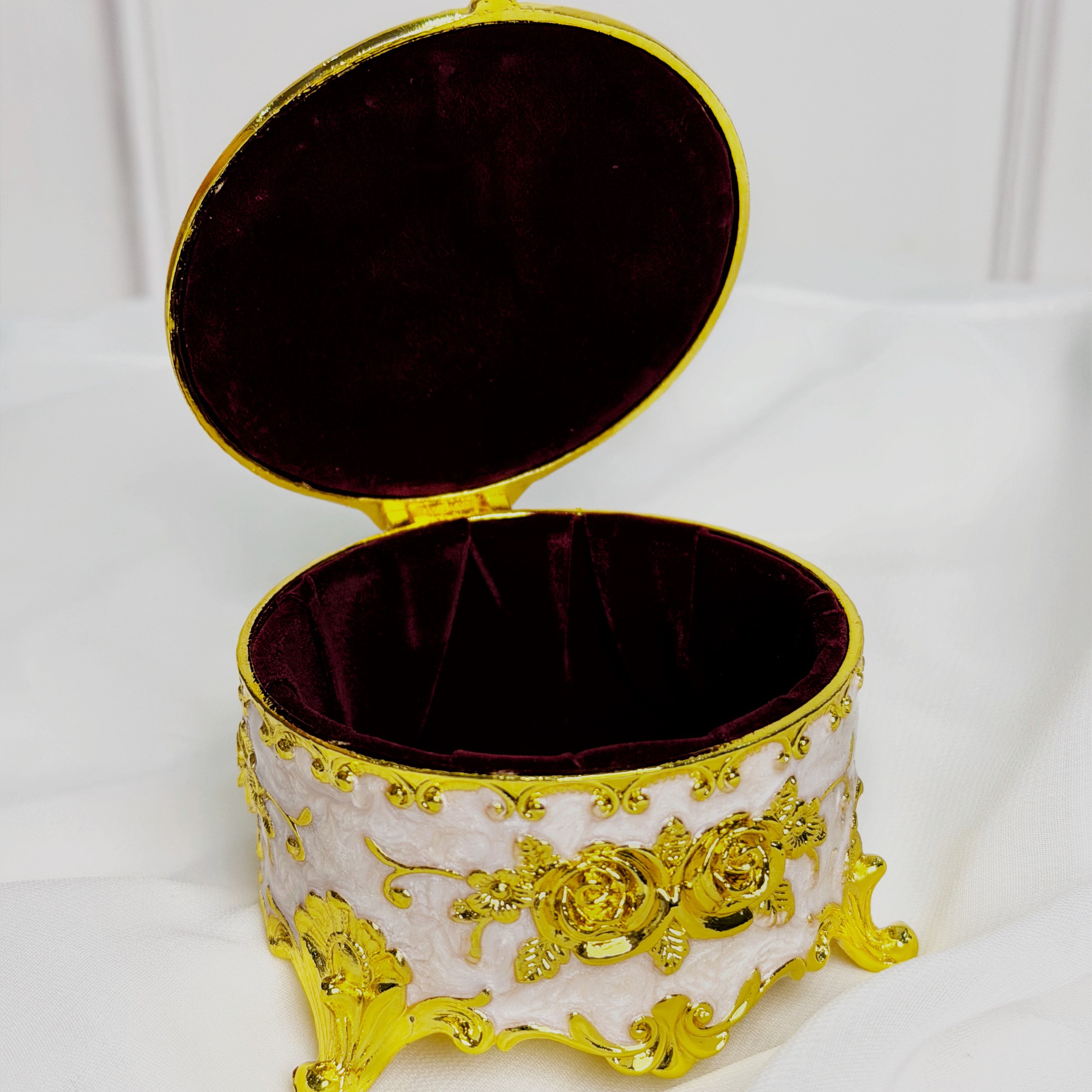 ARR970 Cofre para Arras Esmalte Rosa Circ Dorado