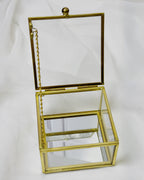 ARR969 Cofre para Arras Cristal Cuadro Dorado