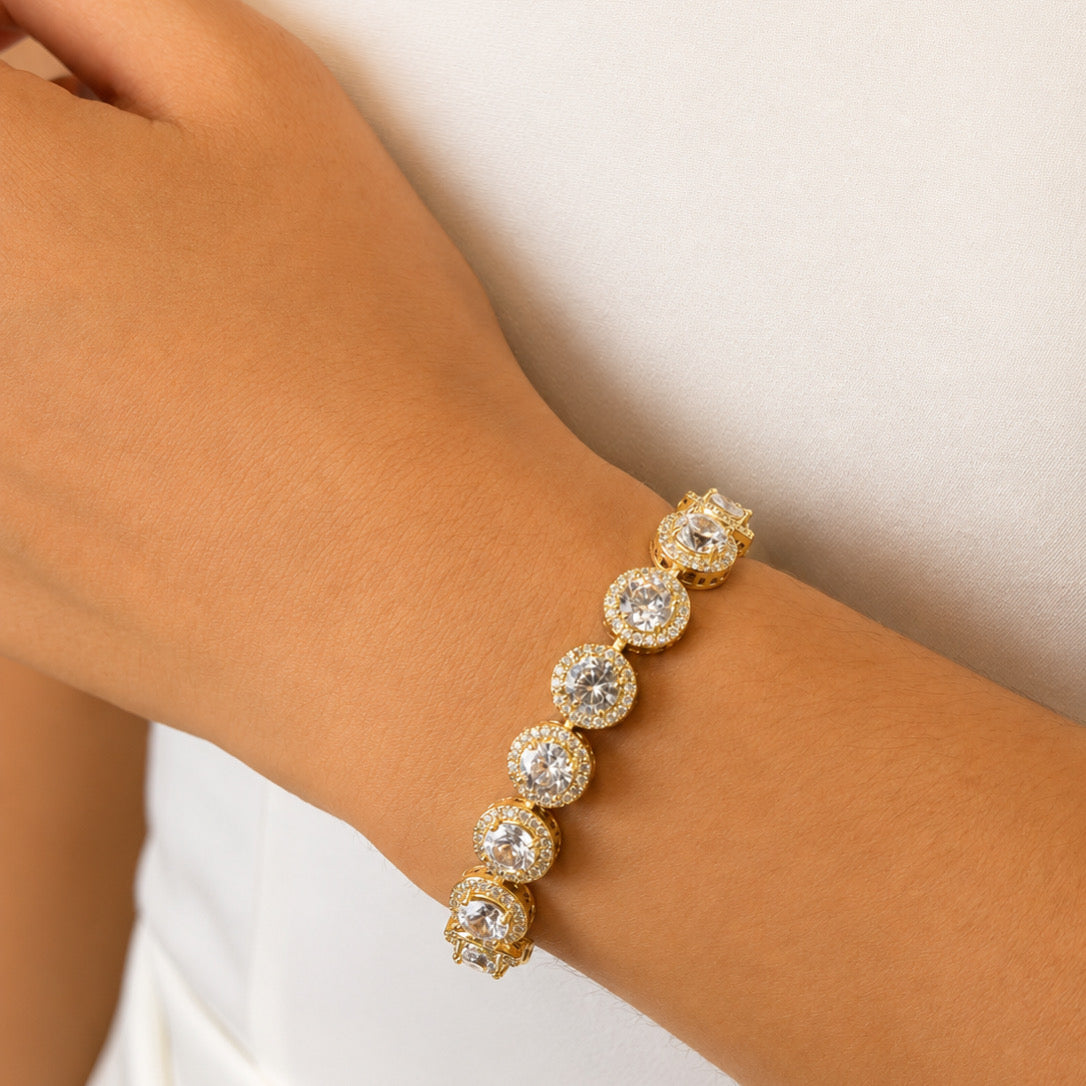 PD978 PULSERA DORADA 15 CM CIRC C MARCO