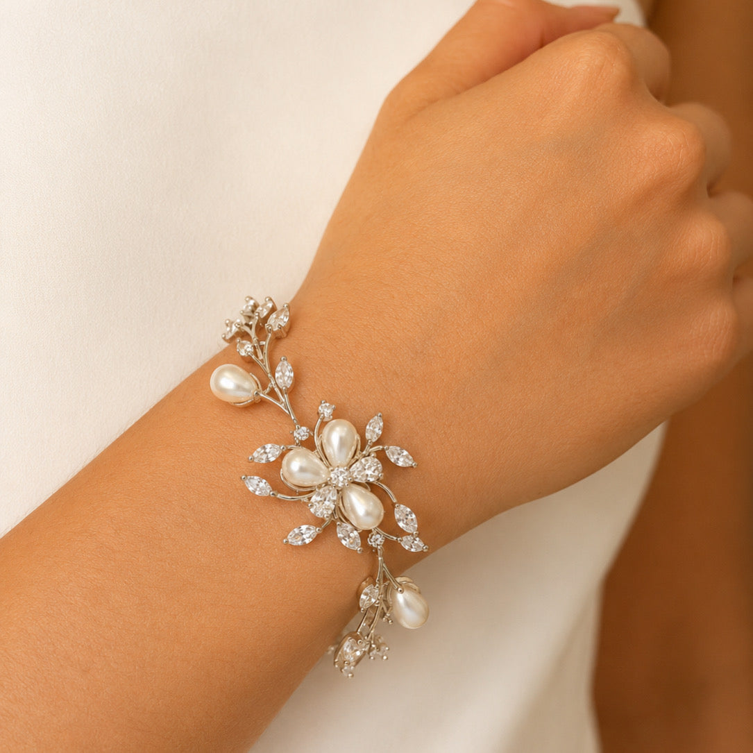 PP977 PULSERA PLATEADA CON PERLAS