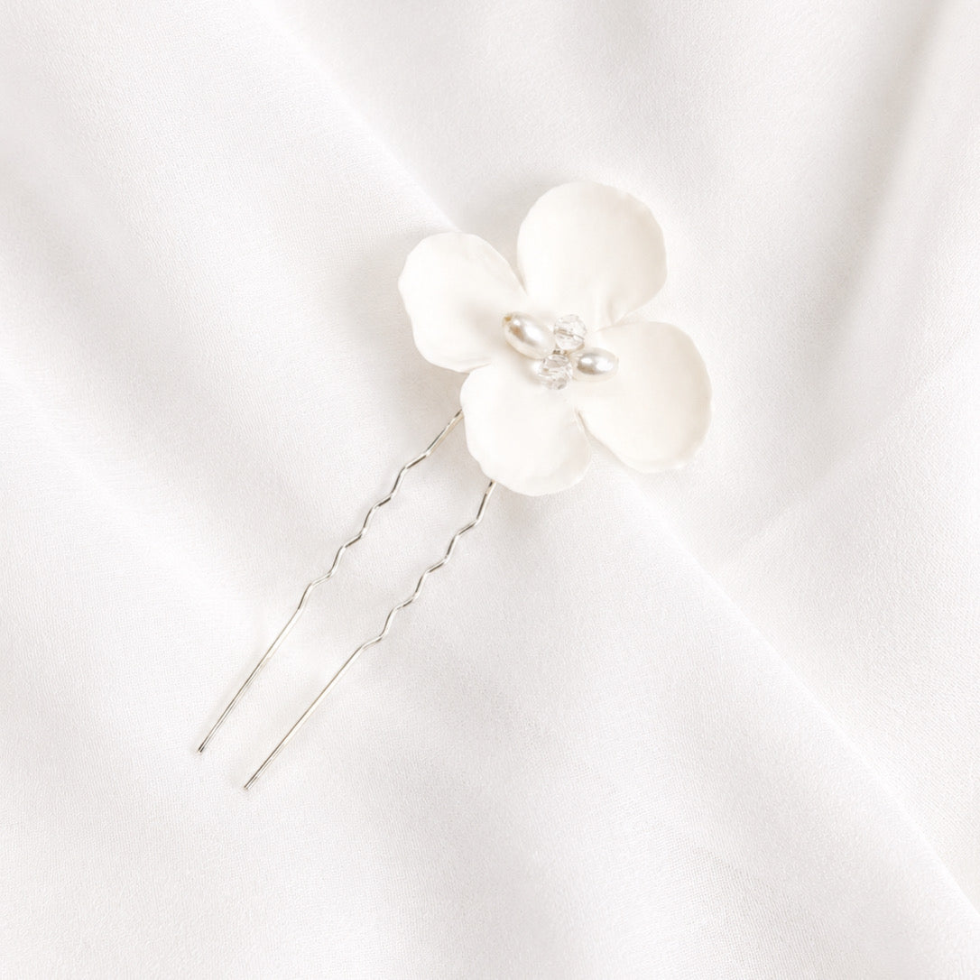 Pasador Flor Blanca Mini