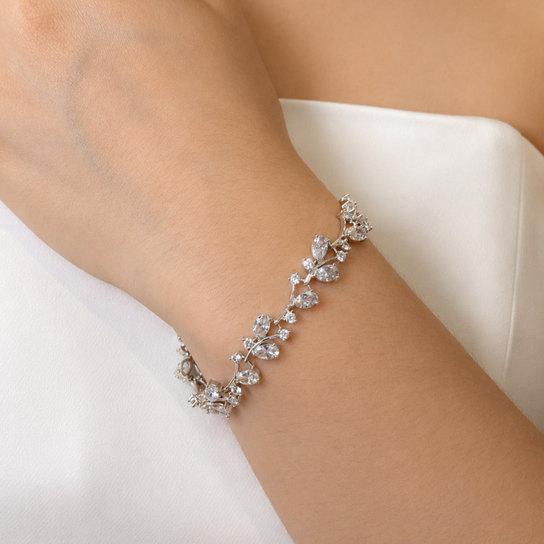 PP979 PULSERA PLATA RAMITAS CON HOJITAS