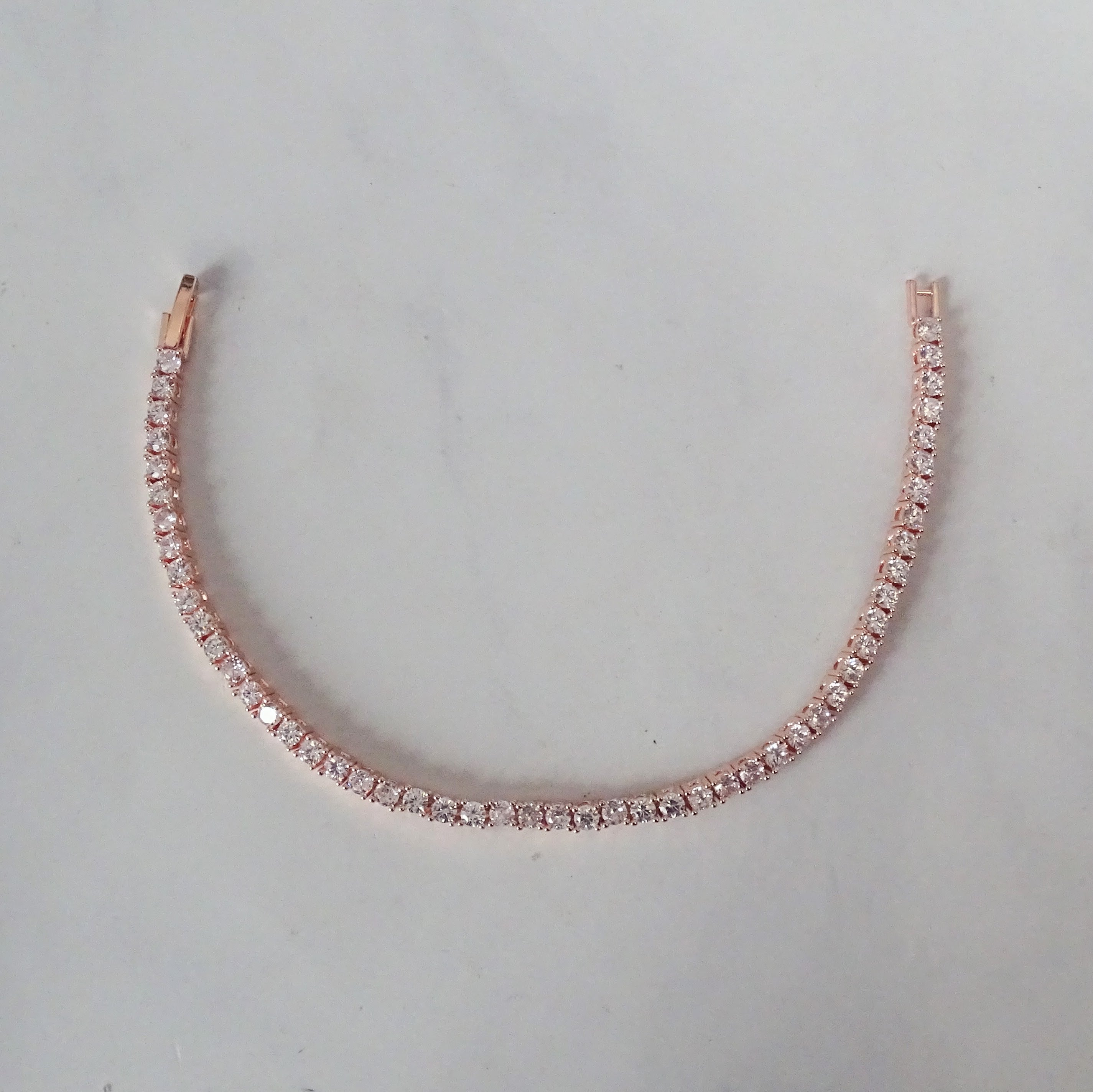 PR366 Pulsera Oro Rosa Tenis 19 cm