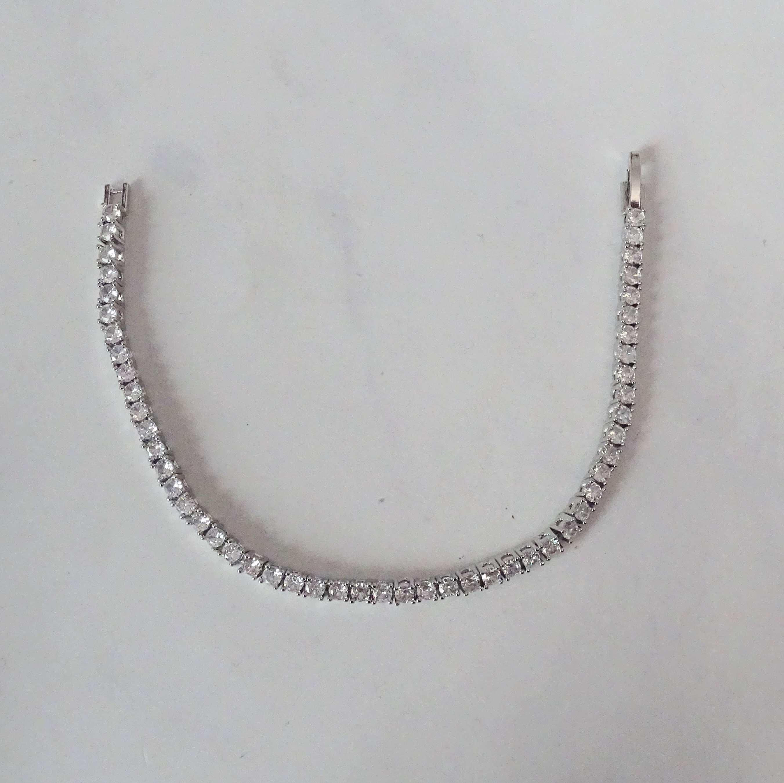 PP364 Pulsera Plateada Tenis 19 cm
