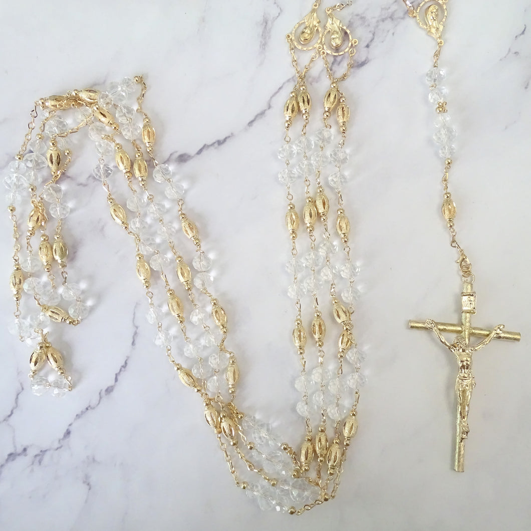 LD142 Lazo Chapa de Oro Crist con Semilla