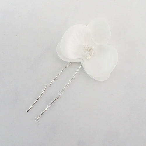 Pasador con Orquideas Blancas Mini