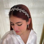 AP769 Aretes plateados Perla Bola