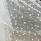 BOLONIA Velo Ivory 3.5 metros con Perlas