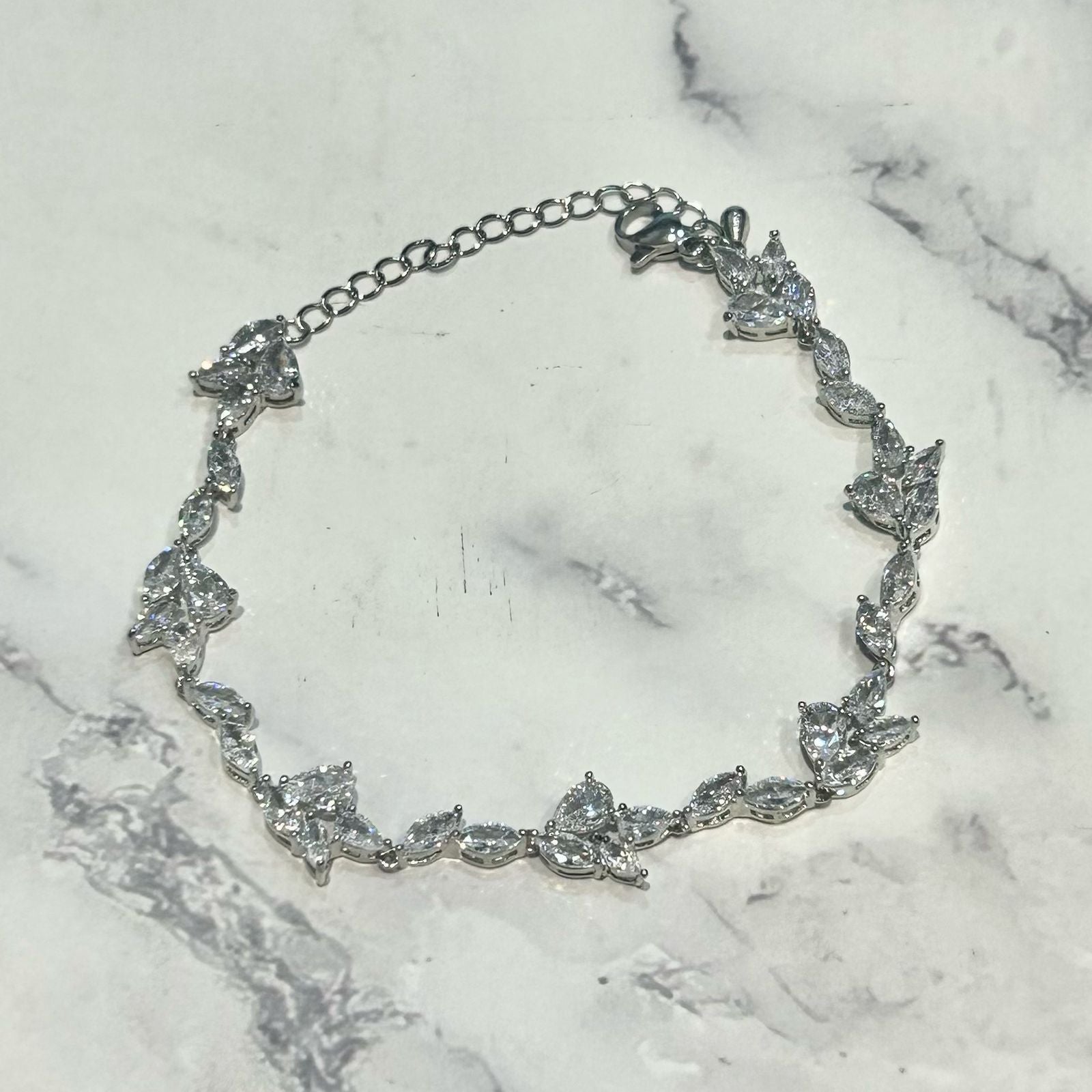 PP787 PULSERA PLATA HOJAS GOTA