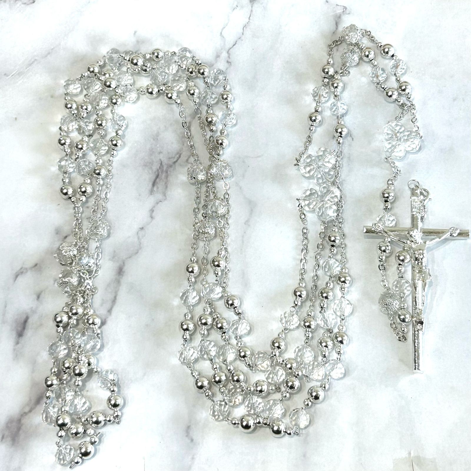 L964 Lazo Chapa de Plata cristal plata
