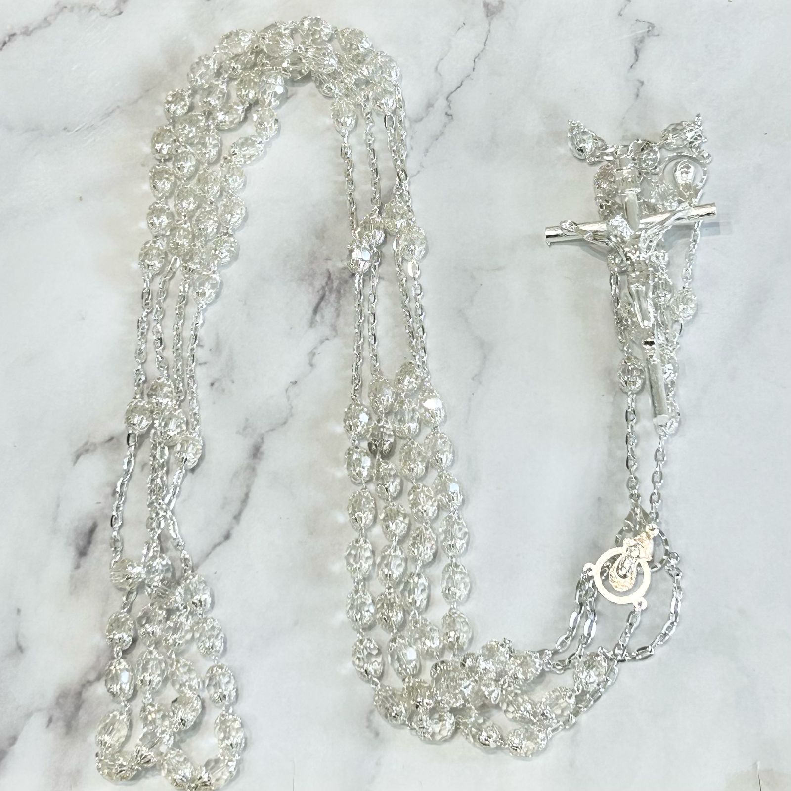 L955 Lazo Chapa de Plata cristal