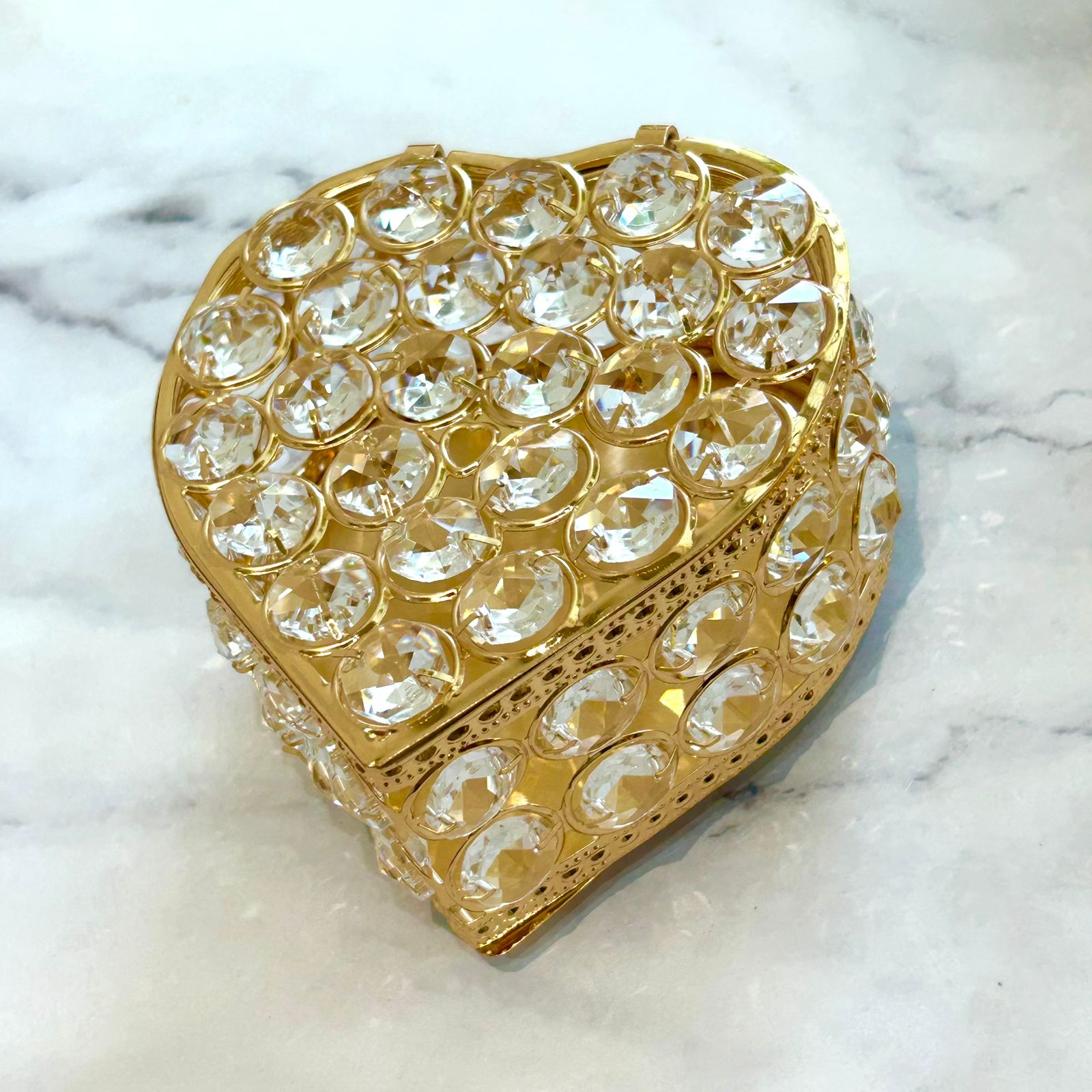 ARR906 Cofre Arras Cristal Dorado Corazon