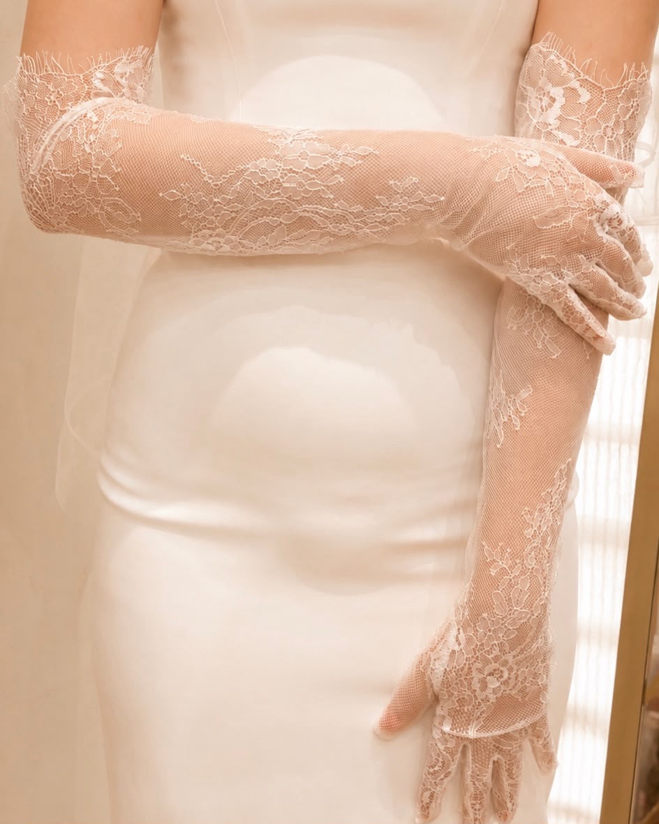 Mangas Ivory De Encaje Largas