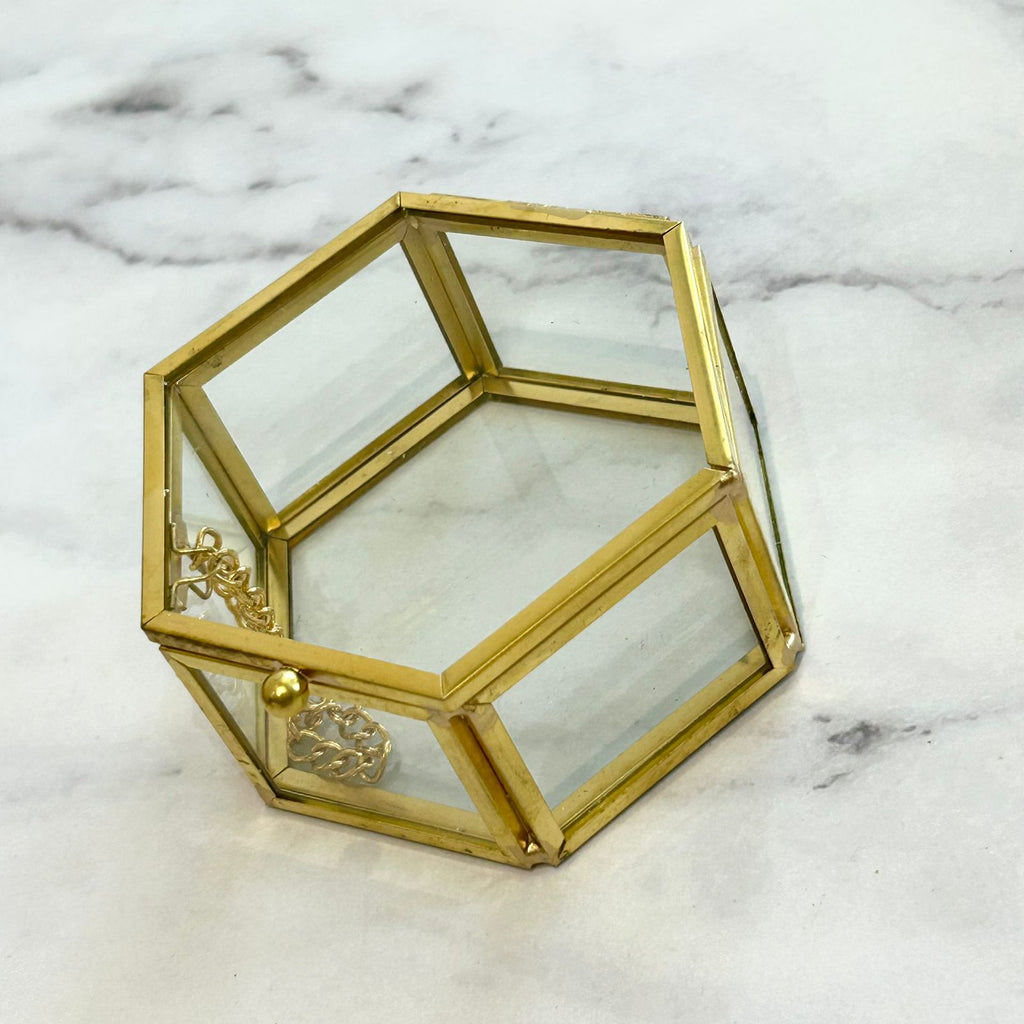 ARR925 Cofre para arras Cristal Transparente Dorado