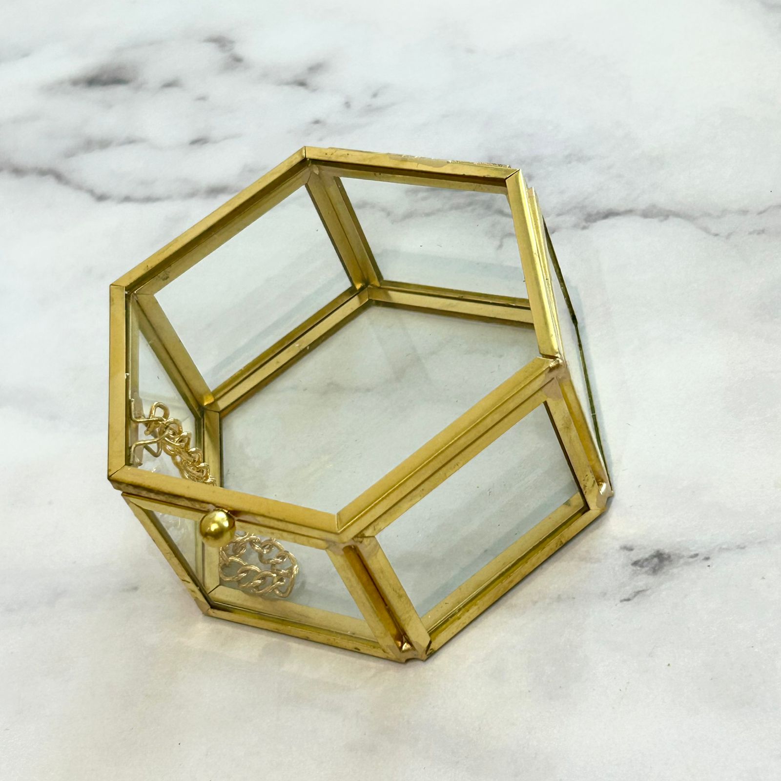 ARR925 Cofre para arras Cristal Transparente Dorado