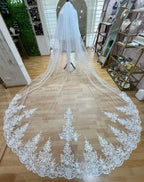 BILBAO VELO DOBLE IVORY 3.5 MTS BORDADO ABAJO Y CENTRAL ME