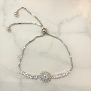 PP476 PULSERA PLATA AJUST FLOR