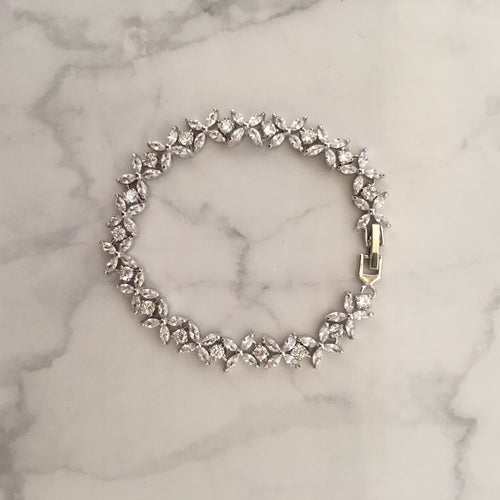 PP377 PULSERA PLATA 18 CM FLOR