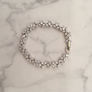 PP377 PULSERA PLATA 18 CM FLOR