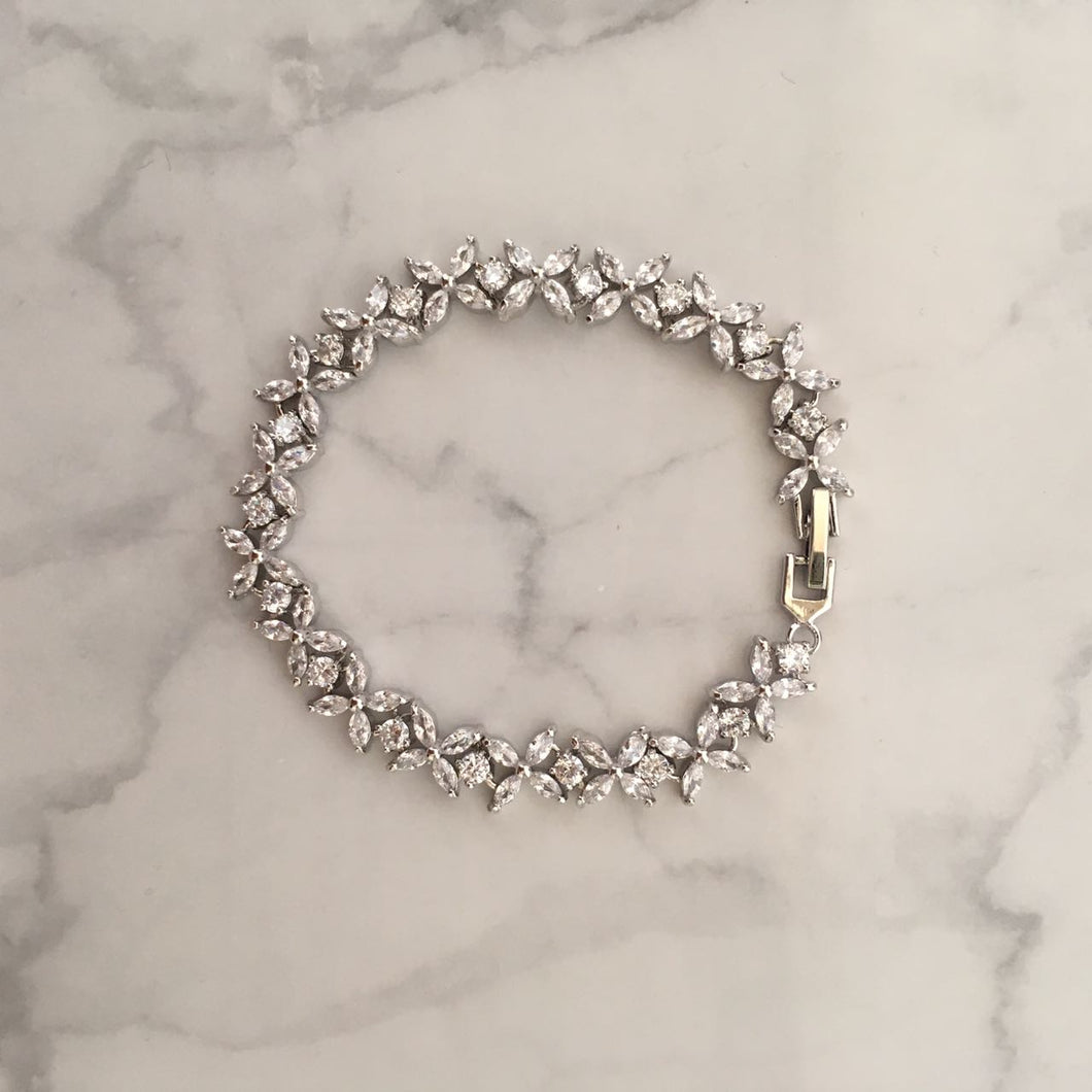 PP377 PULSERA PLATA 18 CM FLOR