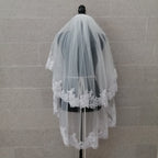 VI362 Velo Ivory Doble Bordado Grueso