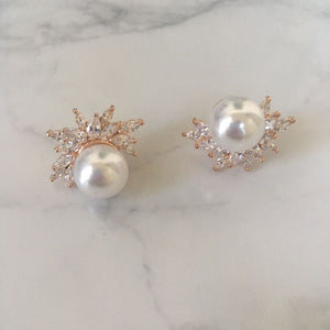AR315 ARETES ROSA PERLA GDE Y MARQUISE
