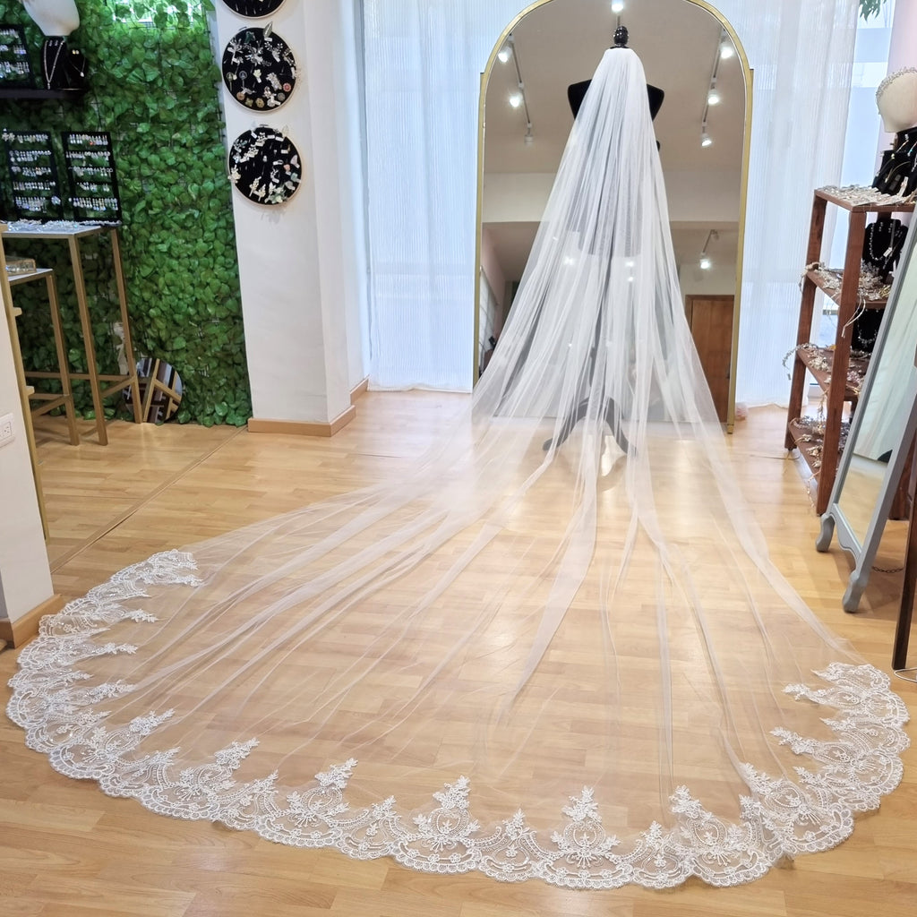 BASILEA Velo Ivory 4 mts con Lentejuela