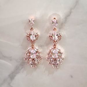 AR742 ARETES ROSAS CANDELABRO MINI