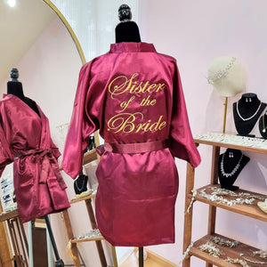 Bata Vino Bordada Entrega Inmediata Sister of the Bride Talla S
