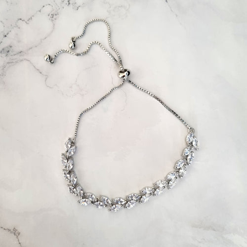 PP398 PULSERA PLATA AJUST MARQUISE CLASICA
