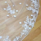 PANAMA Velo Ivory 4 Metros Doble Horsetail con Encaje