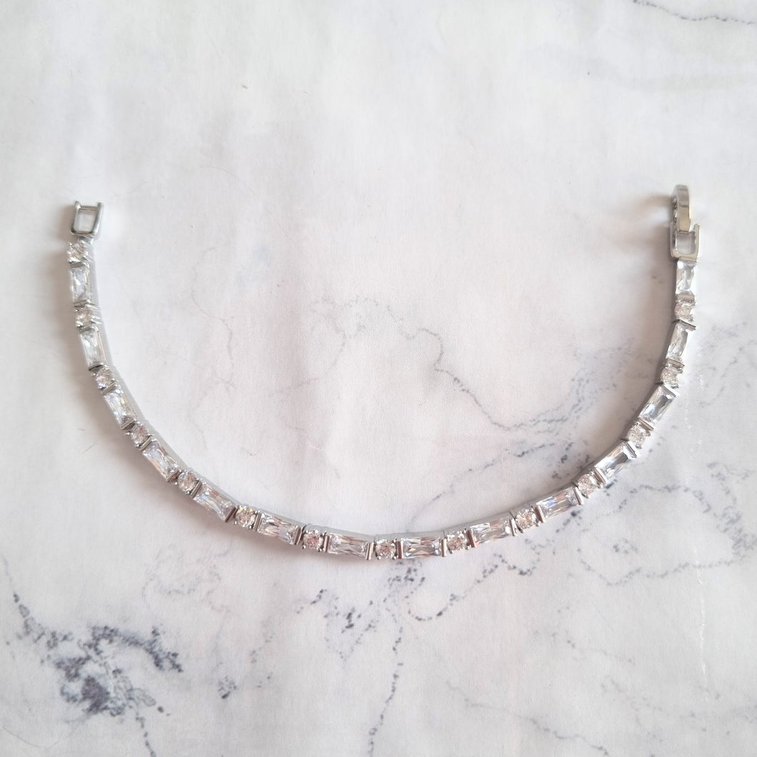 PP998 Pulsera Plateada 17 cm Rectangulos