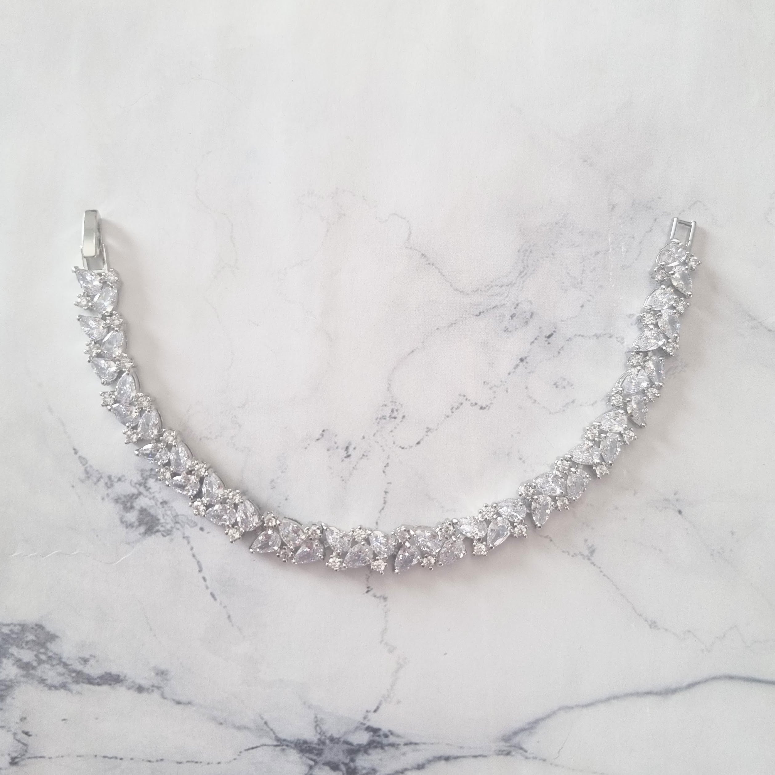 PP123 PULSERA PLATEADA DOBLE FILA GOTA CIRC