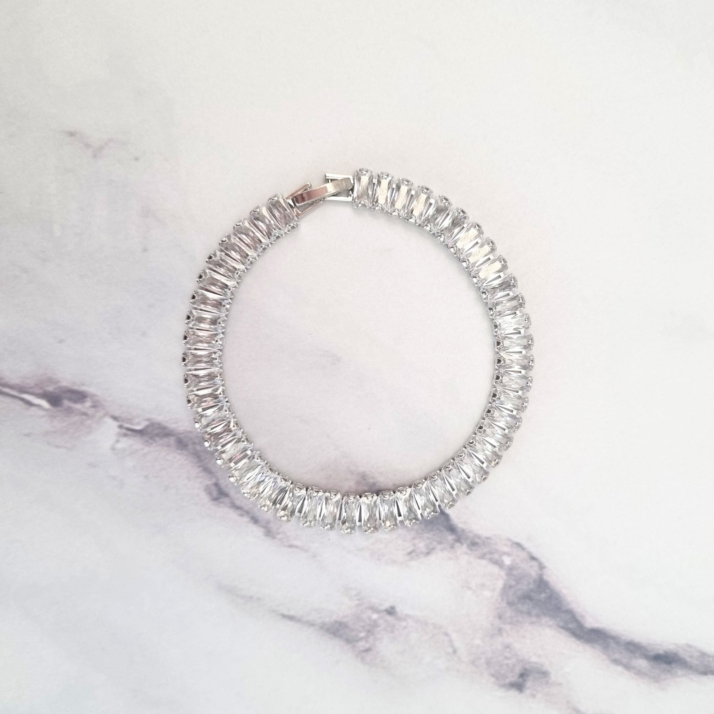 PP152 PULSERA PLATEADA BAGUETTES