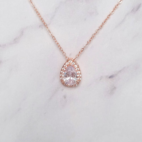 CR526 COLLAR ROSA SOLO GOTA CLASICA