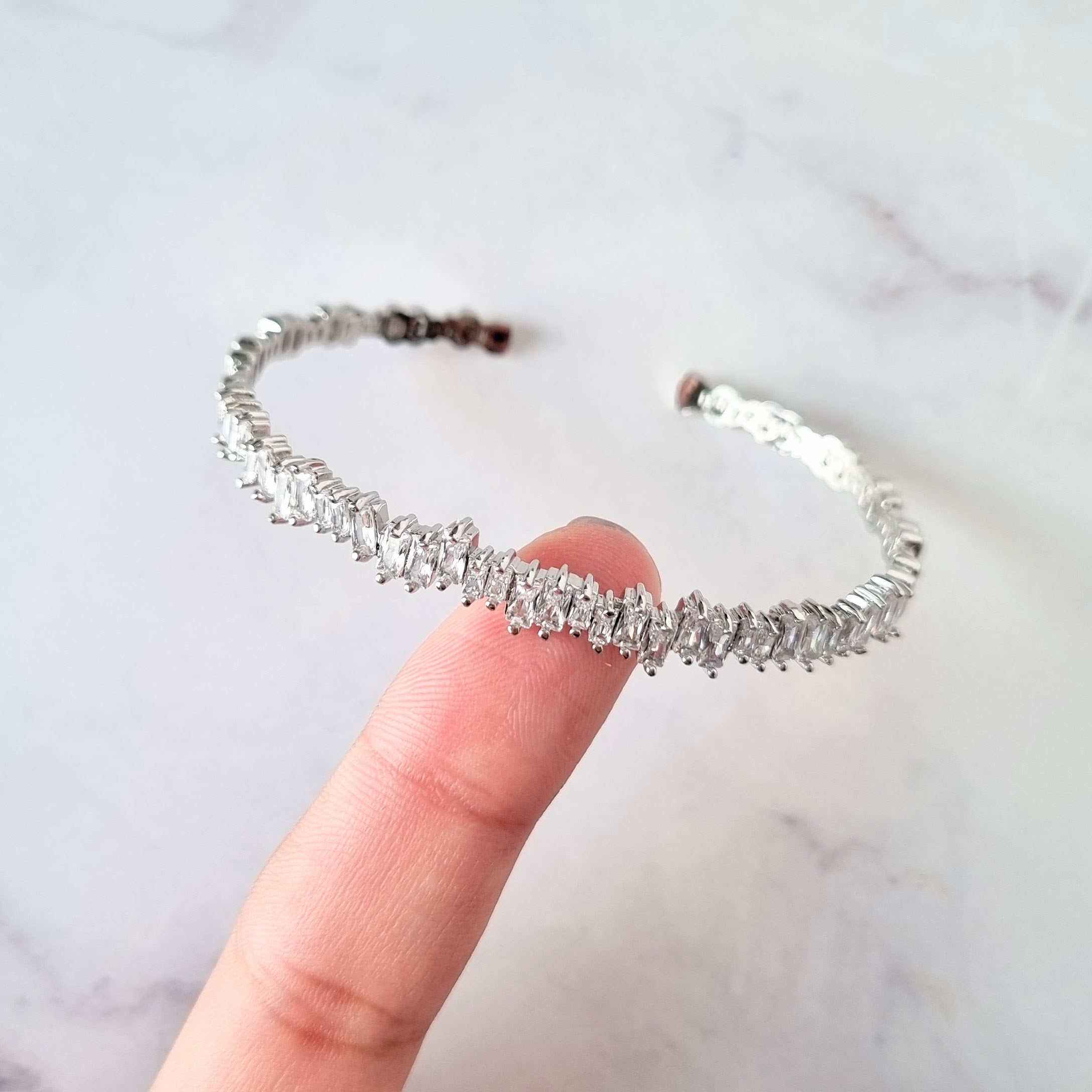 PP175 Aro Plateados Baguette Ord