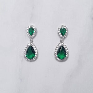AP634 ARETES PLATA PETIT VERDE