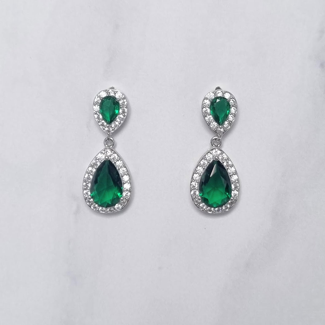 AP634 ARETES PLATA PETIT VERDE