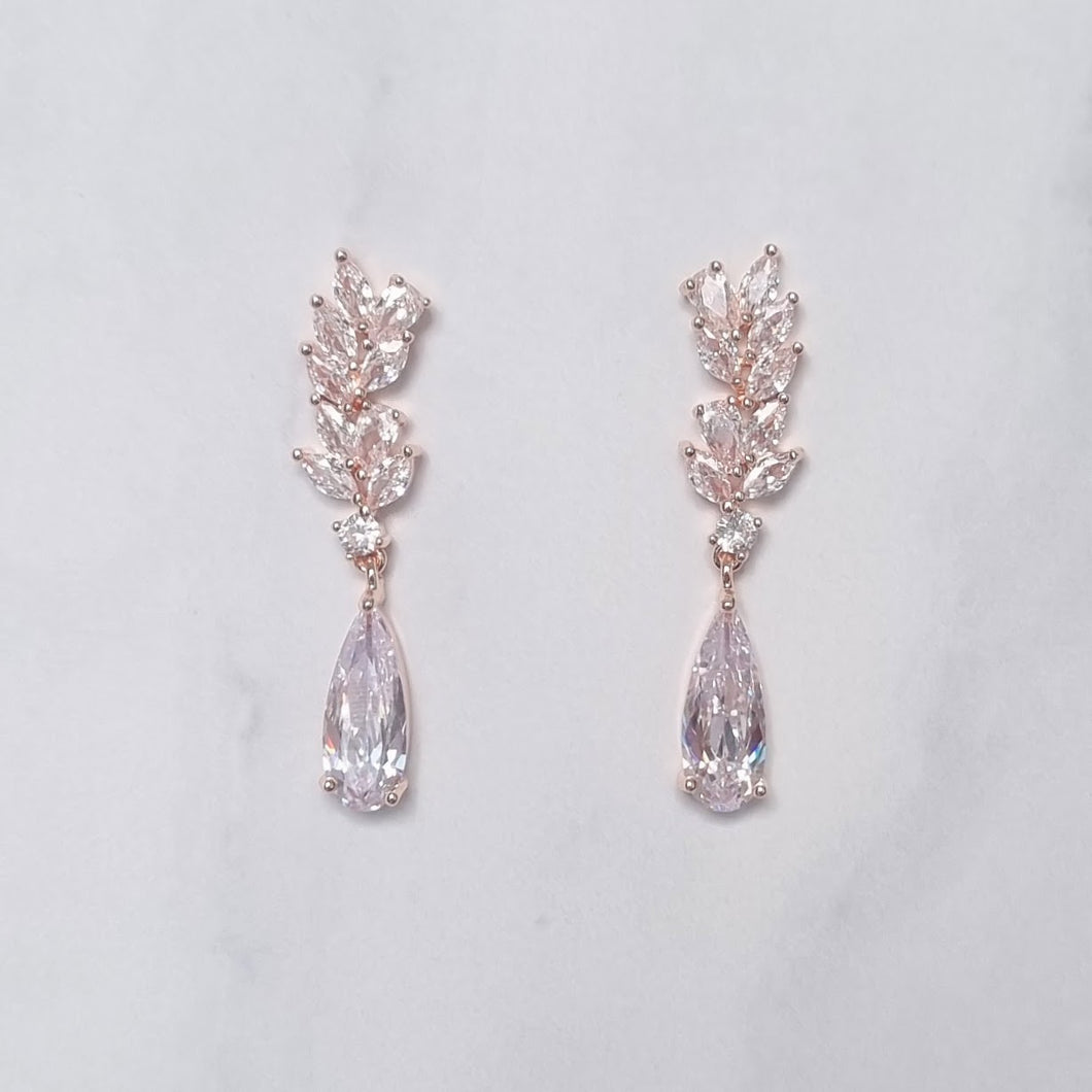 AR411 ARETES ROSA GOTA DEL DOB STUD