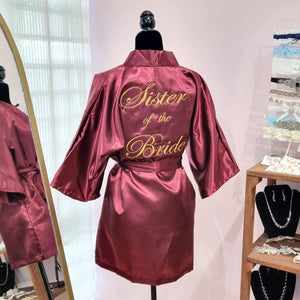Bata Vino Bordada Entrega Inmediata Sister of the Bride Talla S