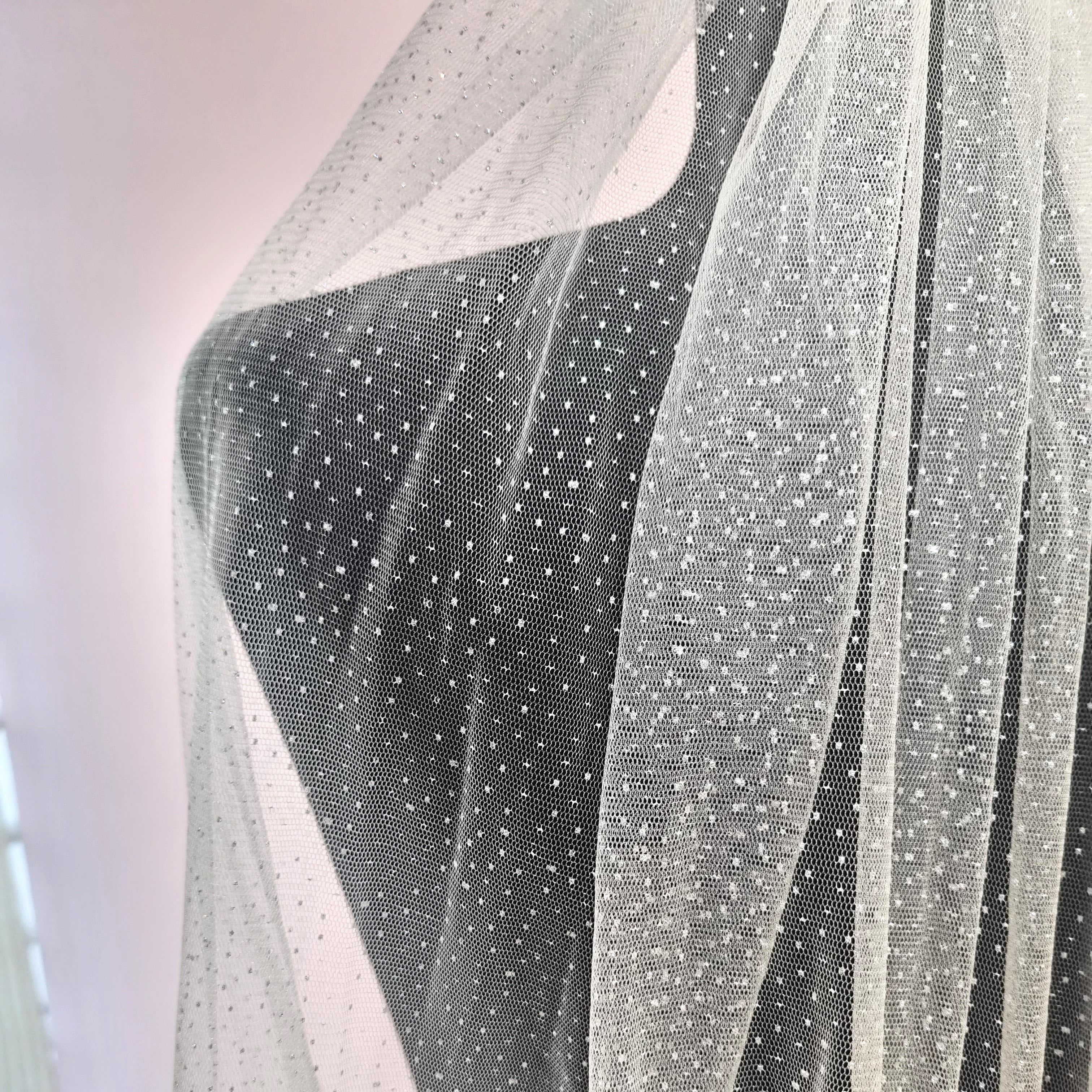 ATENAS Velo Corto Champagne con Brillos