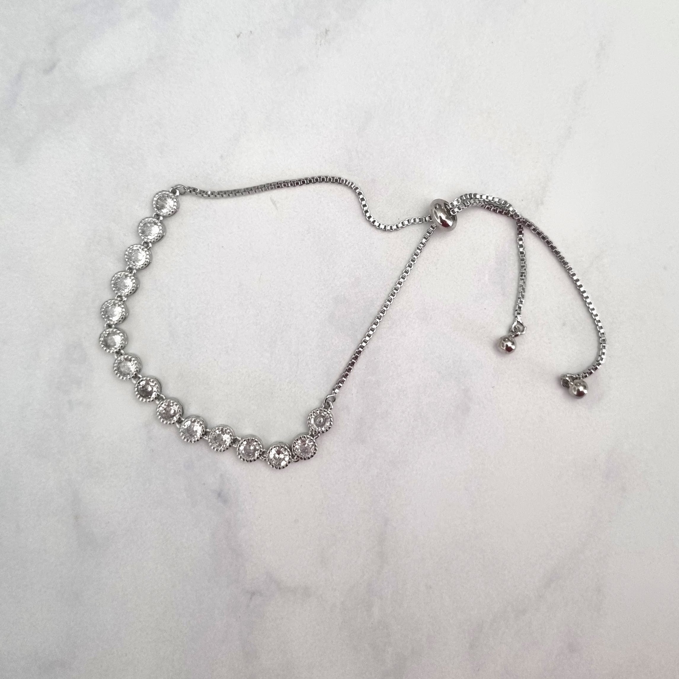 PP819 PULSERA PLATEADA AJUST CIRC MINI