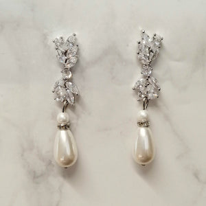 AP642 ARETES PLATA DOBLE STUD Y PERLA