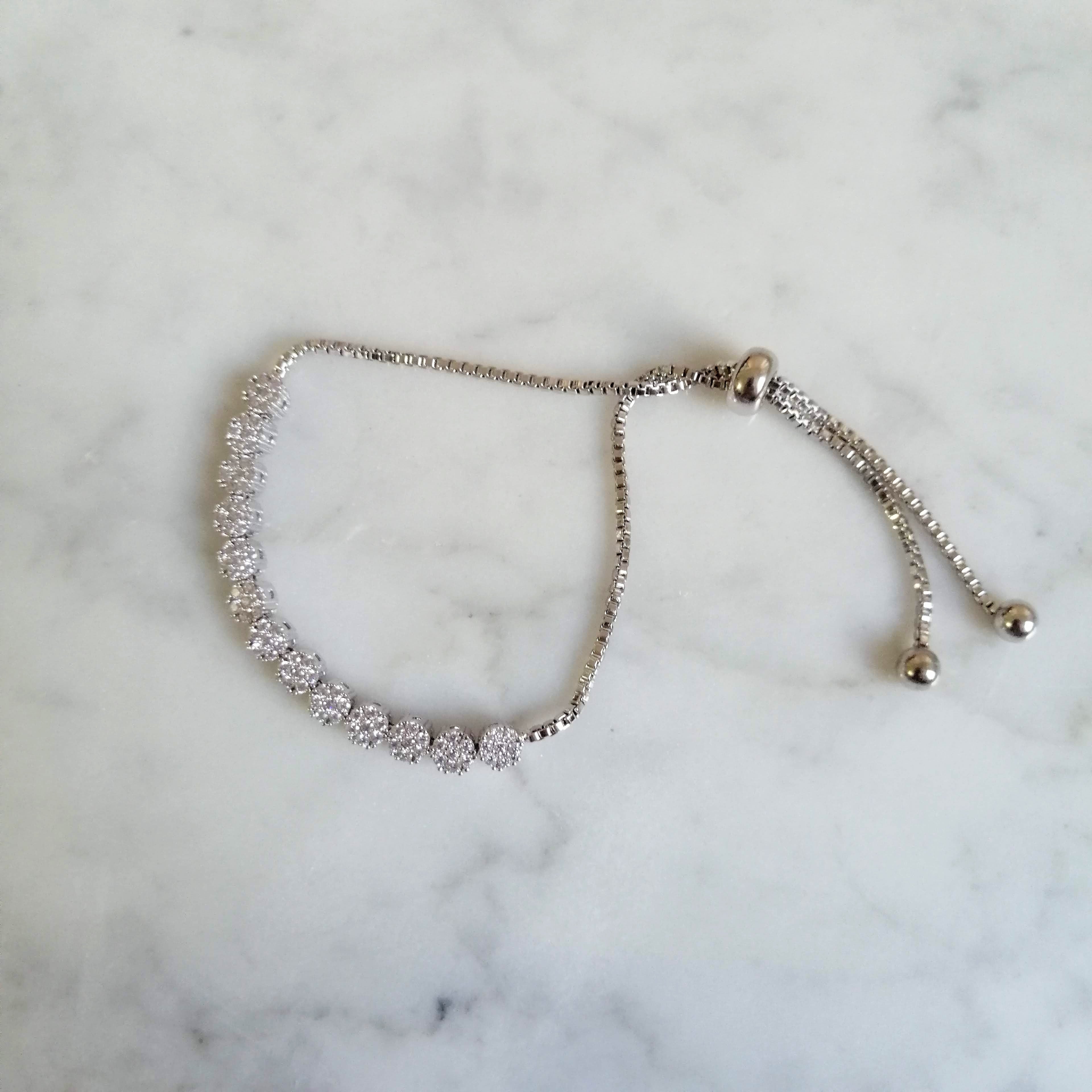 PP819 PULSERA PLATEADA AJUST CIRC MINI