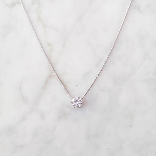 CP887 COLLAR PLATEADO CIRC CADENA ESLABON