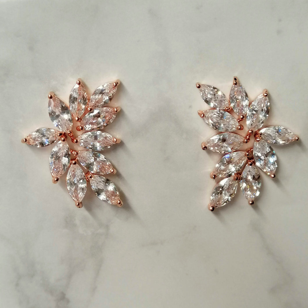 AR691 ARETES ROSA MARQ LADO GRANDE