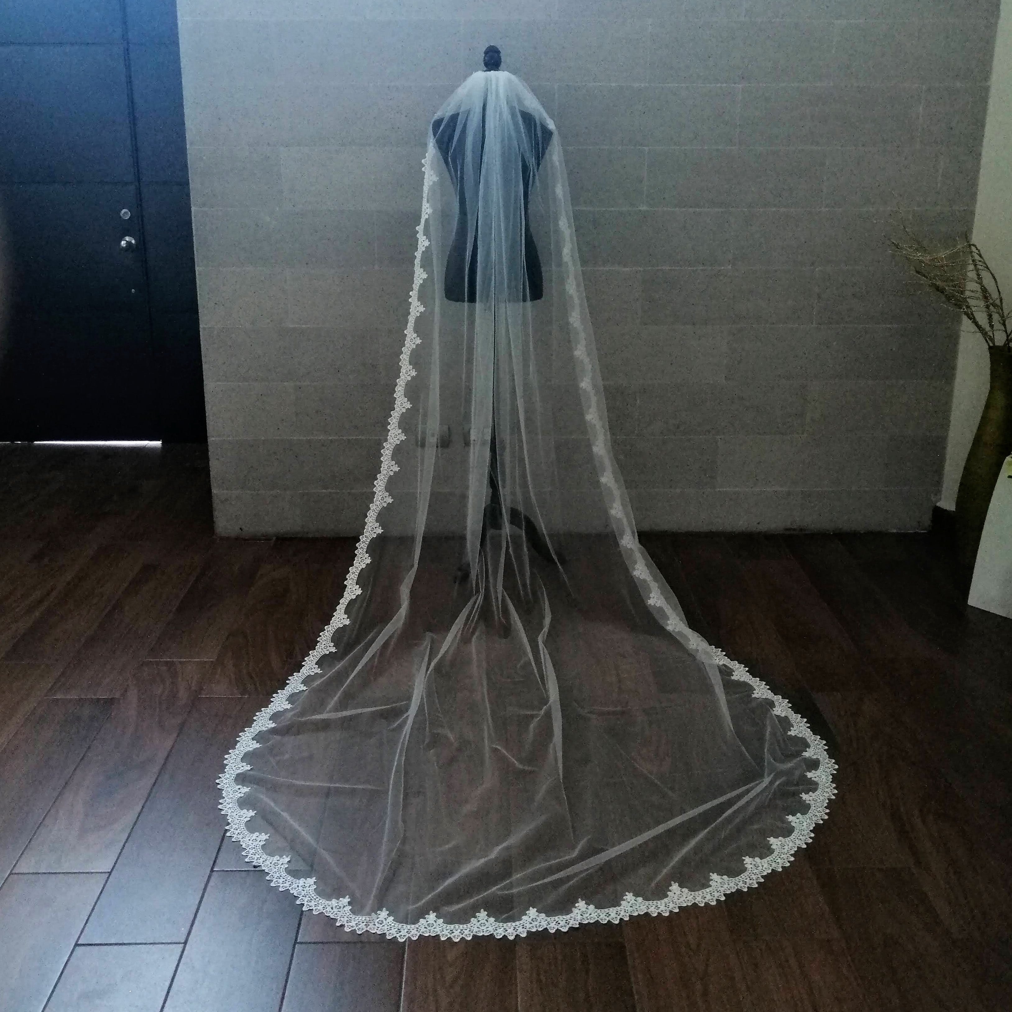 VB345 VELO BLANCO 3 METROS ENCAJE