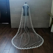 Cargar imagen en el visor de la galería, VB345 VELO BLANCO 3 METROS ENCAJE