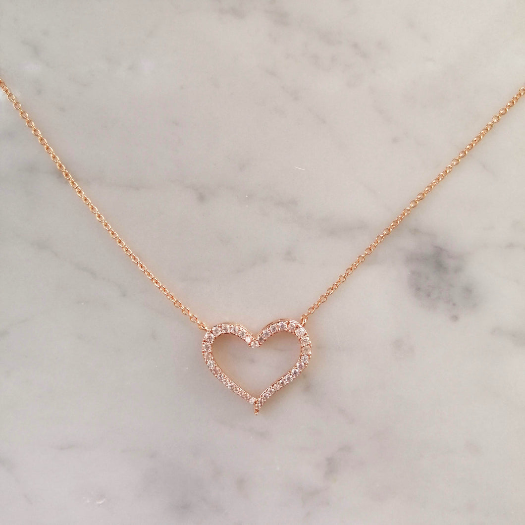 CR751 COLLAR ORO ROSA CORAZON